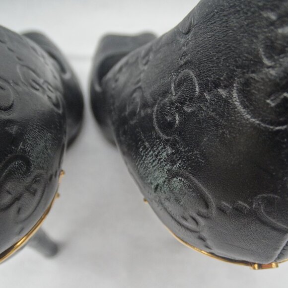 GUCCI GG Logo Guccisima Monogram Pumps Peep Toe 39.5/9 US, Horsebit heel ITALY - Picture 12 of 12